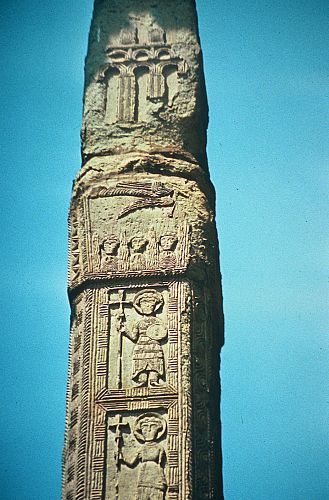 Carved Obelisk like Stelae with Saints
