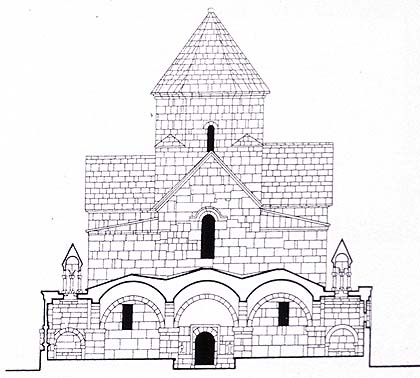 Elevation of Entrance, West Drawing