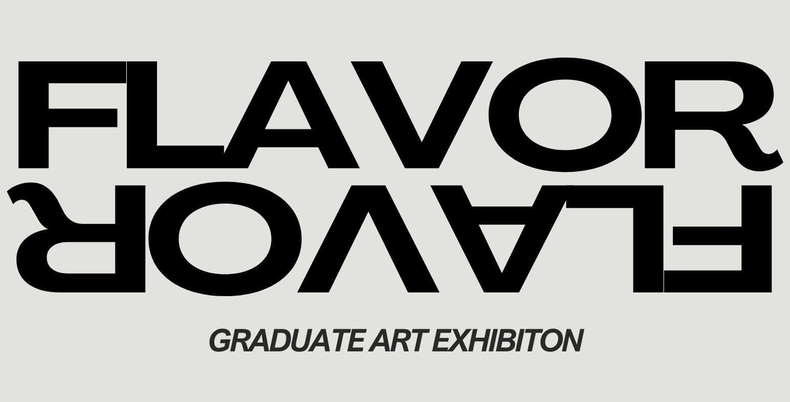 Tan background with black letters that says flavor