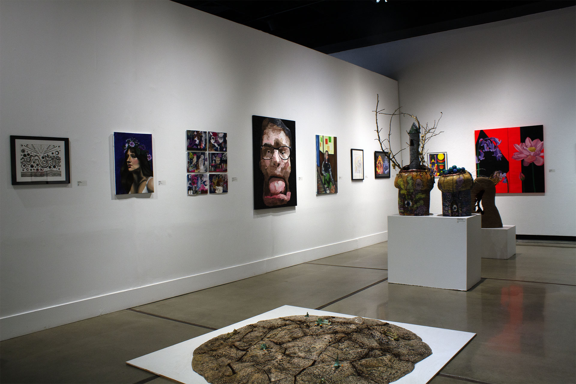 2025 Senior Art Show Installation View, Conley Art Gallery, School of Art, Design and Art History