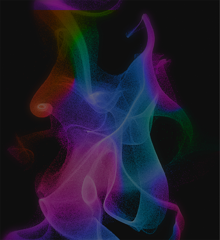 black background with rainbow colored smoke floating