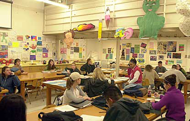 Art students in the classroom
