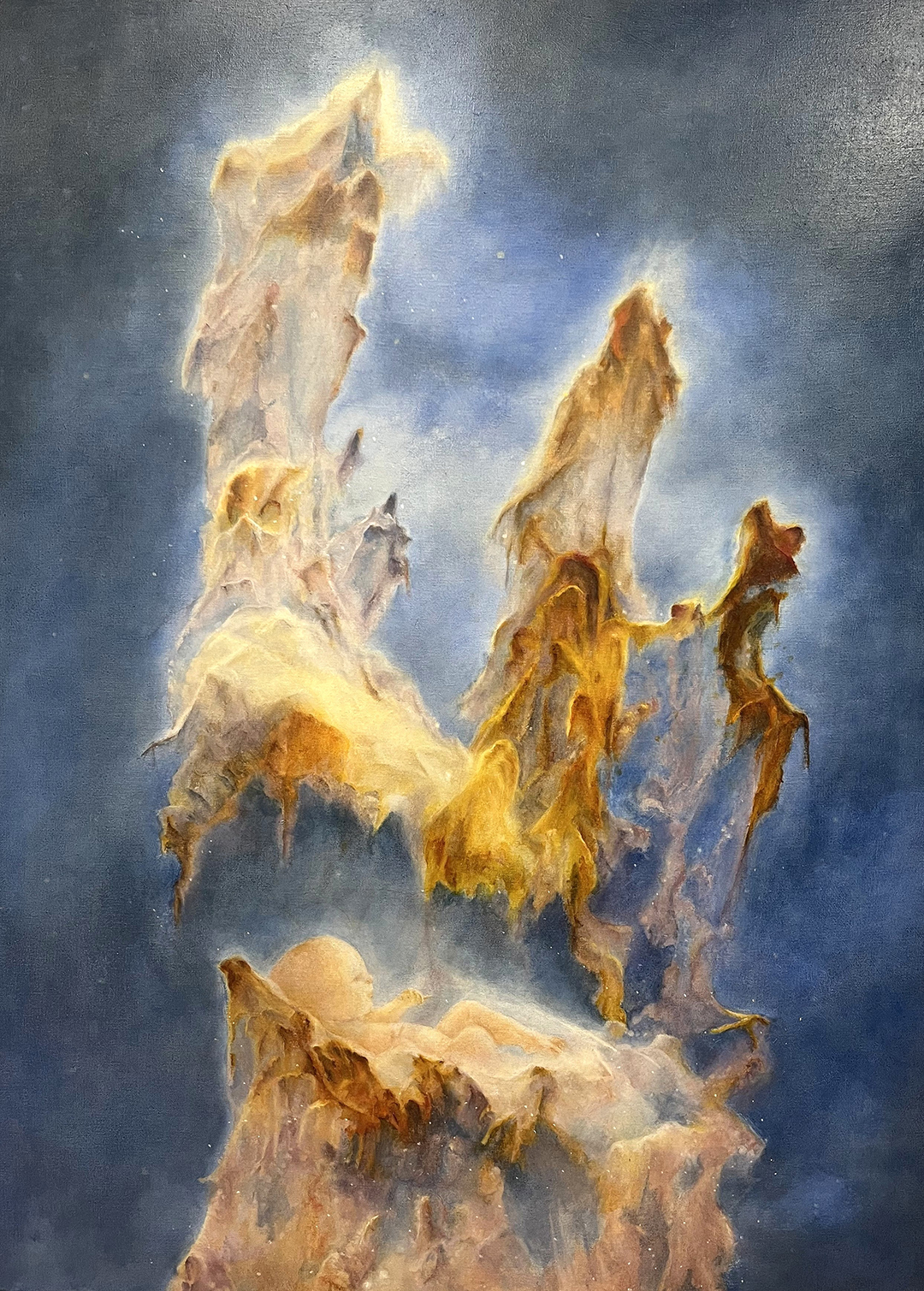 painting of the Pillars of Creations Nebula