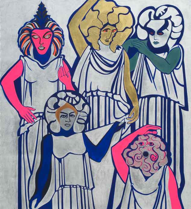 A Group of 5,  1967 Acrylic on linen, 70” x 65”