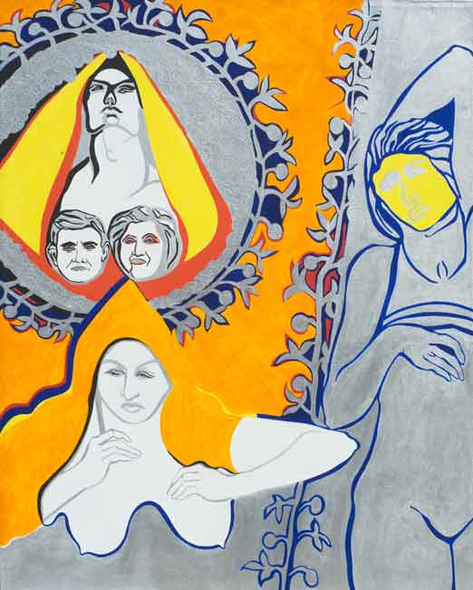 Little Yellow Riding Hood and Hermaphrodite, 1967 Acrylic on linen, 49” x 73”