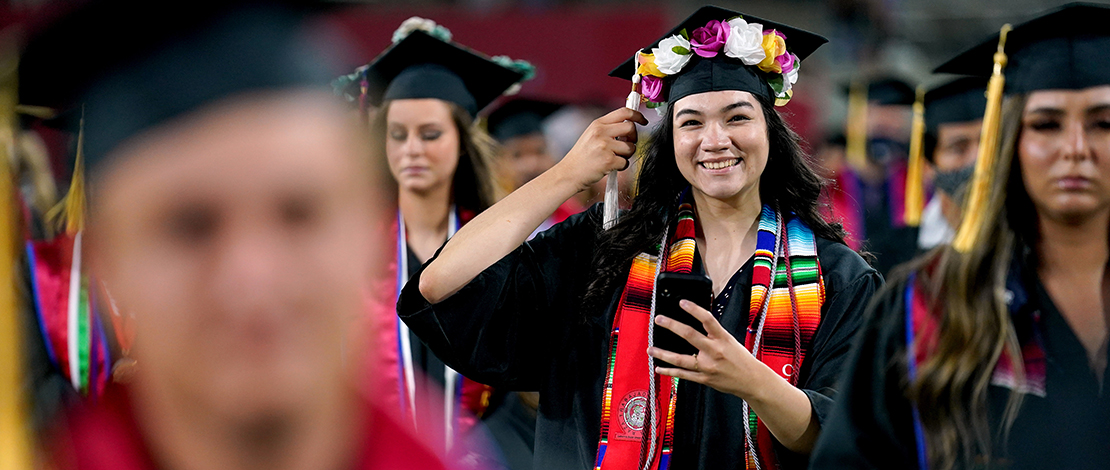 English Education student Claudia Amador at graduation.