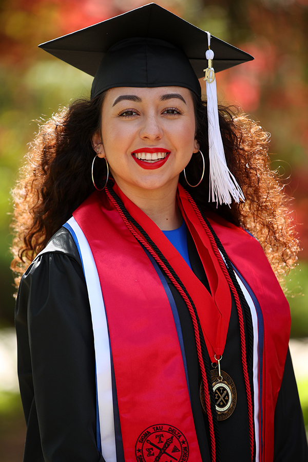 portrait of primavera leal martinez in cap and gown