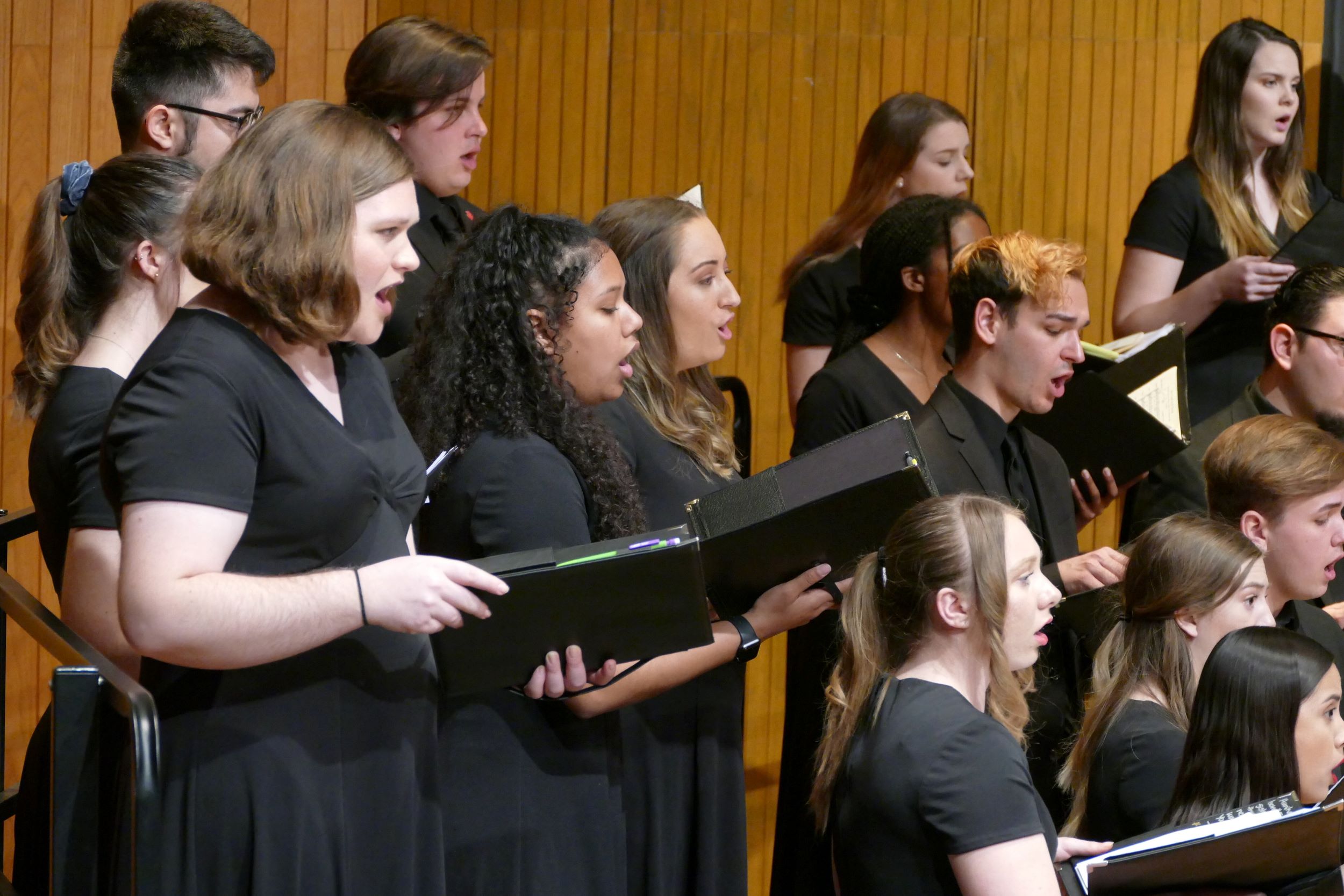 Masterworks chorus singers dressed in black.