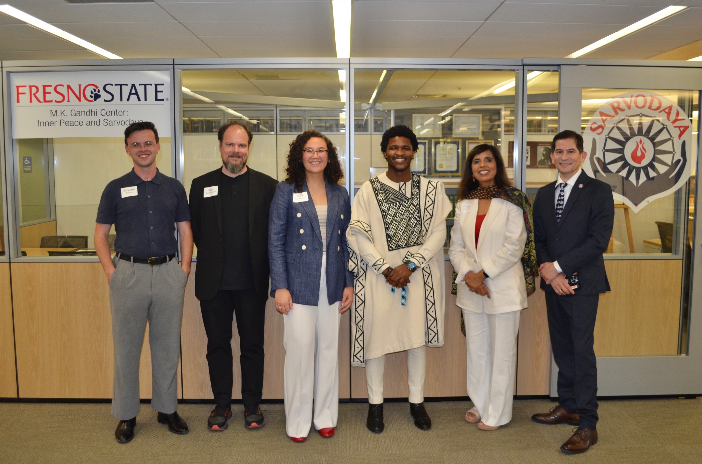 Dr. Howard and others in front of Gandhi Center 