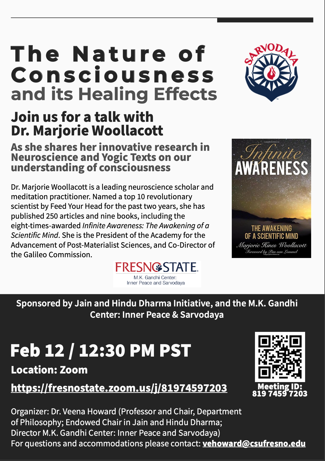 Join us for a talk with Dr. Marjorie Woollacott Feb 12 / 12:30 PM PST Location: Zoom https://fresnostate.zoom.us/i/81974597203 Join us for a talk with Dr. Marjorie Woollacott Feb 12 / 12:30 PM PST Location: Zoom https://fresnostate.zoom.us/i/81974597203