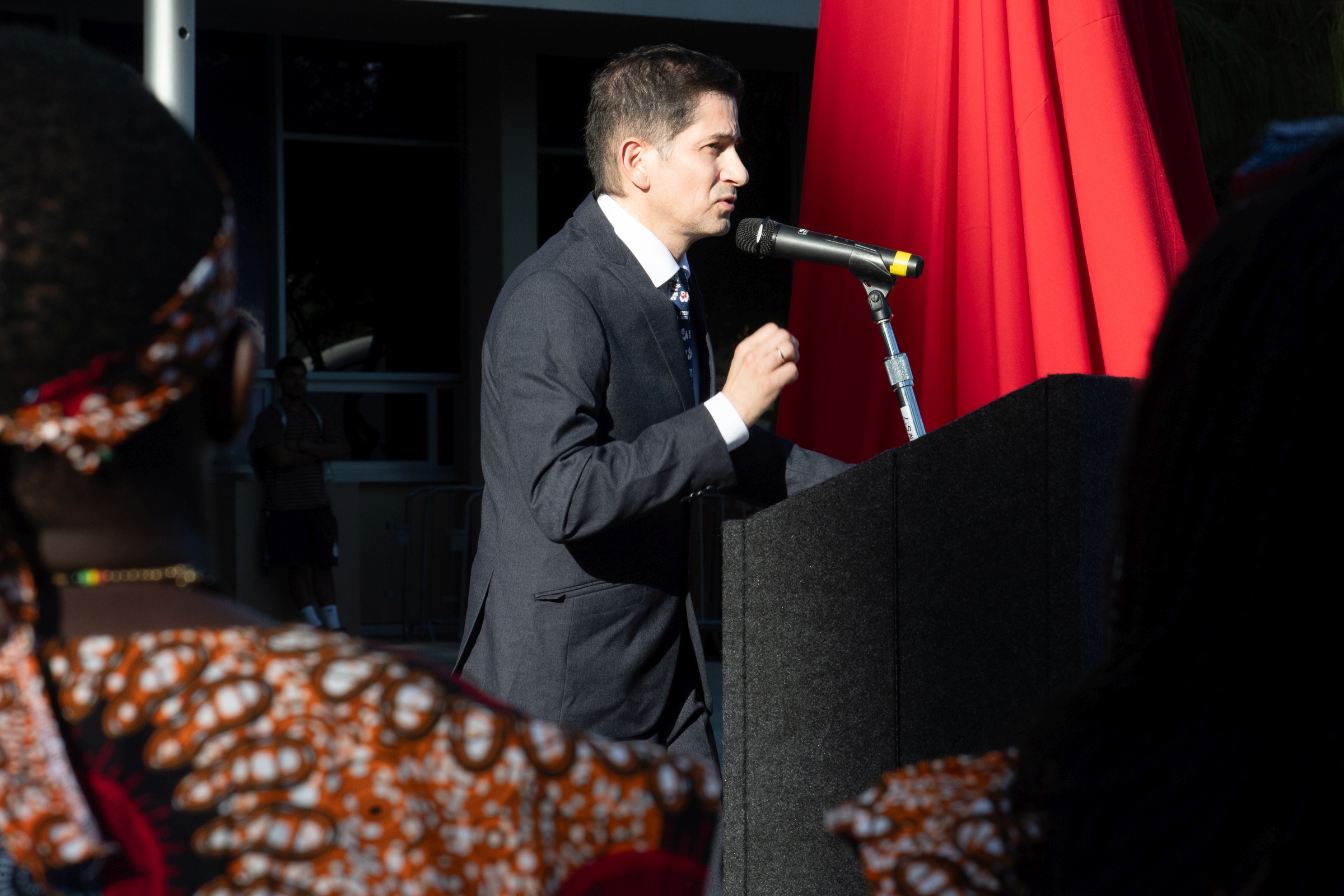 Saúl Jiménez-Sandoval, Fresno State president, giving his address