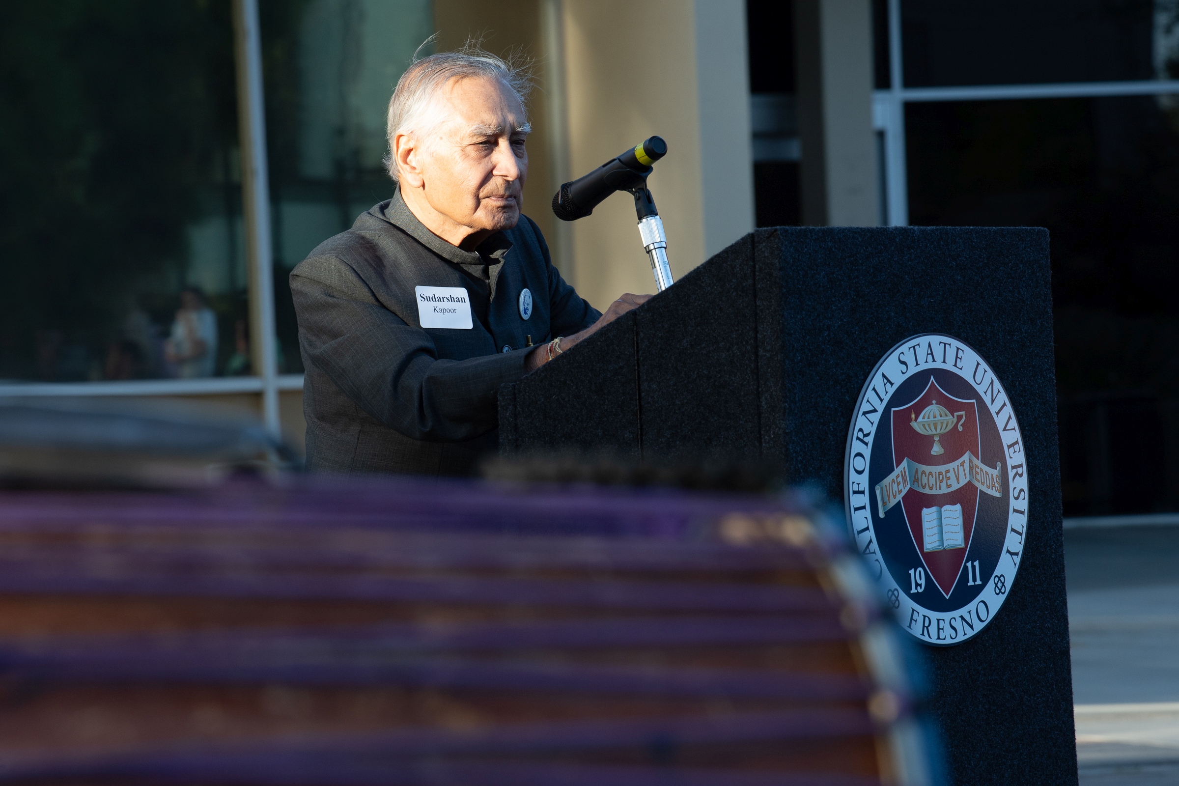 Dr. Sudarshan Kapoor, giving his address