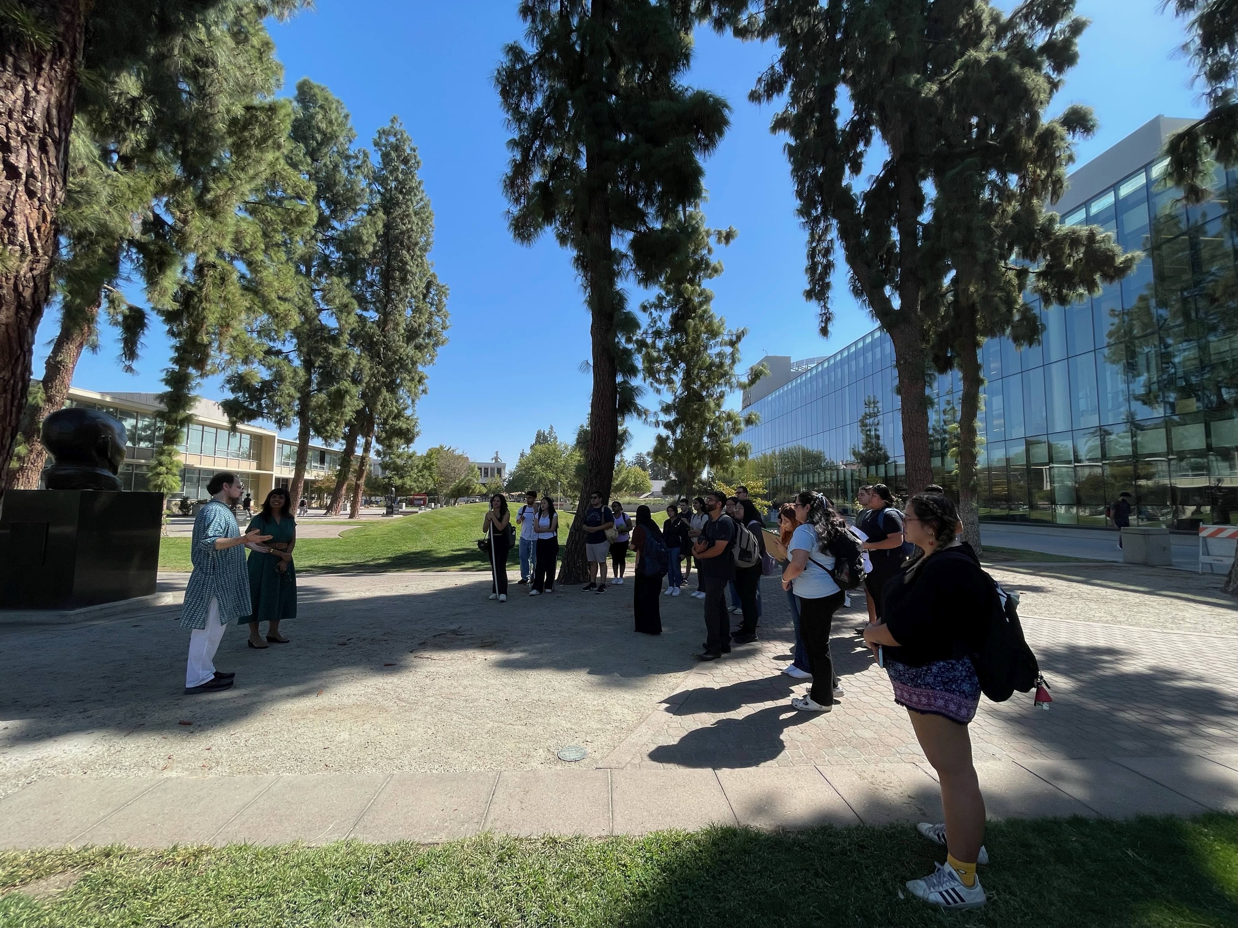 Dr, Kapoor and students in the peace garden -1