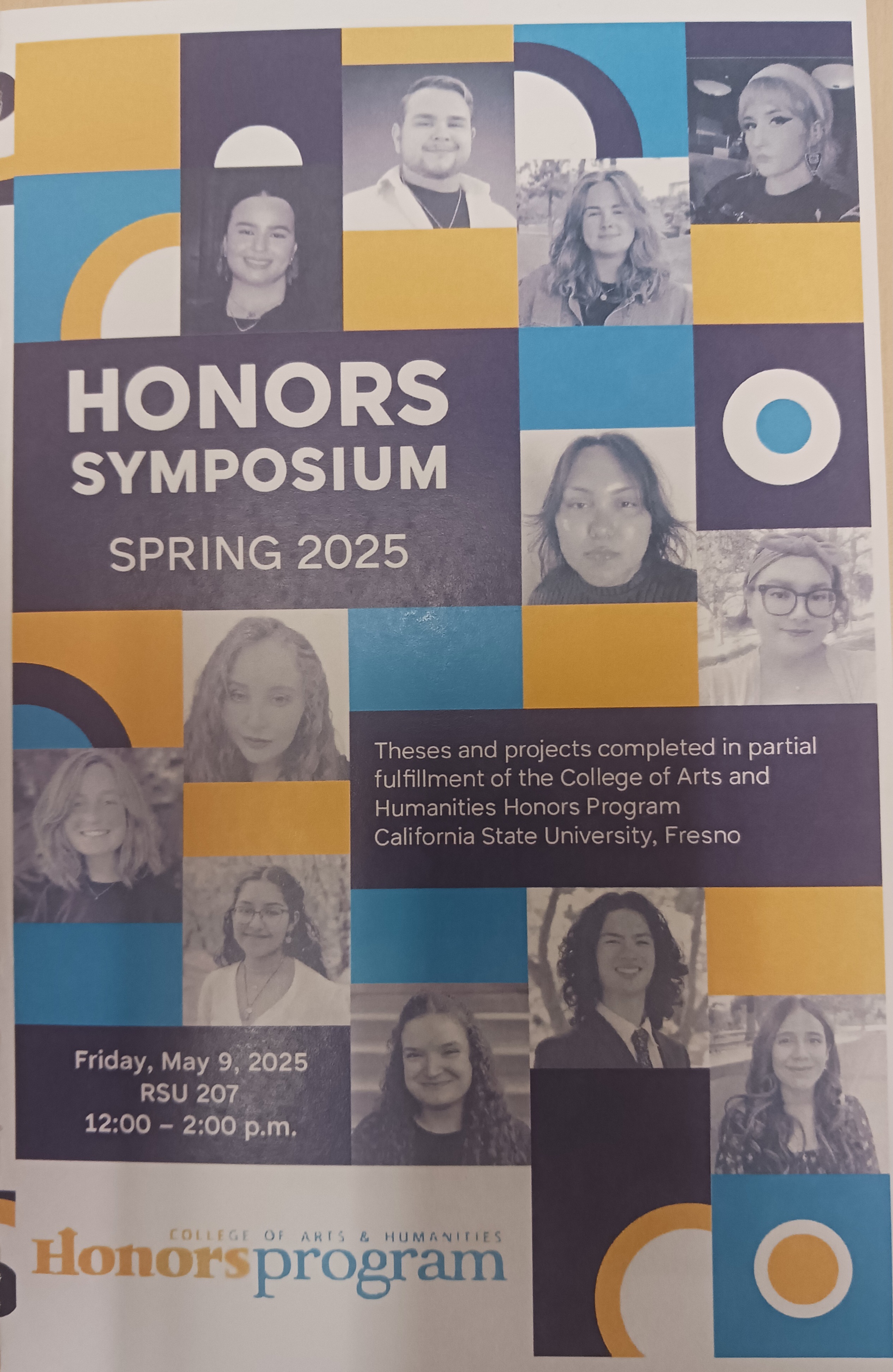 Honors Symposium program front