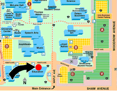 Map to the Writing Center